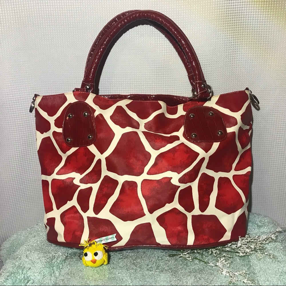 Red Giraffe Print Bag